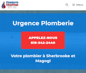 Conception du site internet de Plomberie BRP de Sherbrooke