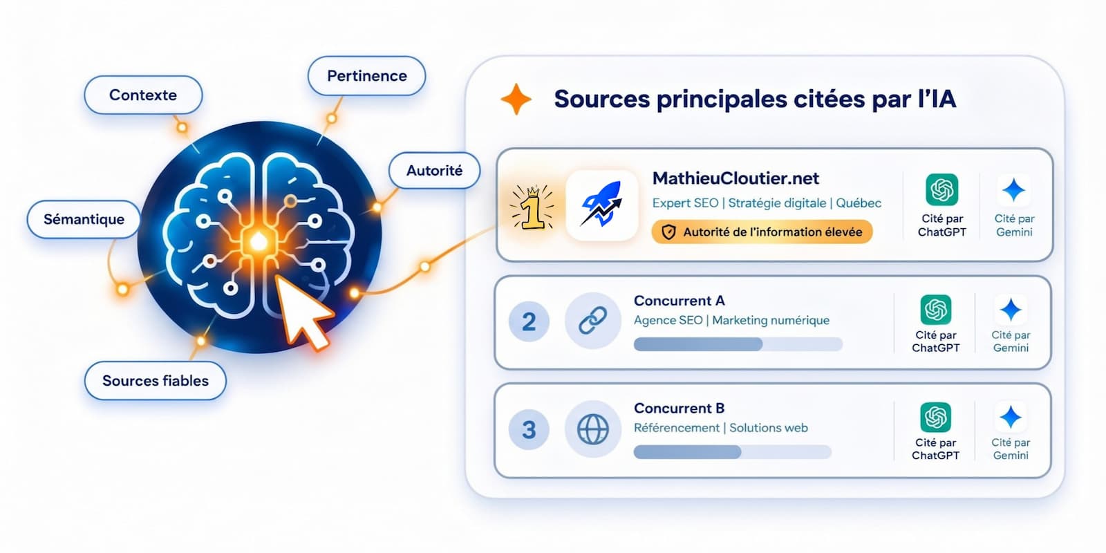 être cité sur les IA et être premier sur chatgpt, gemini et claude
